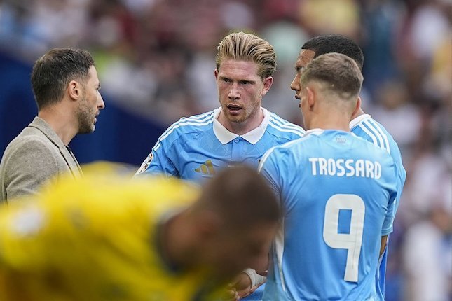 Hasil Ukraina vs Belgia di Euro 2024.  (c) AP Photo/Ariel Schalit