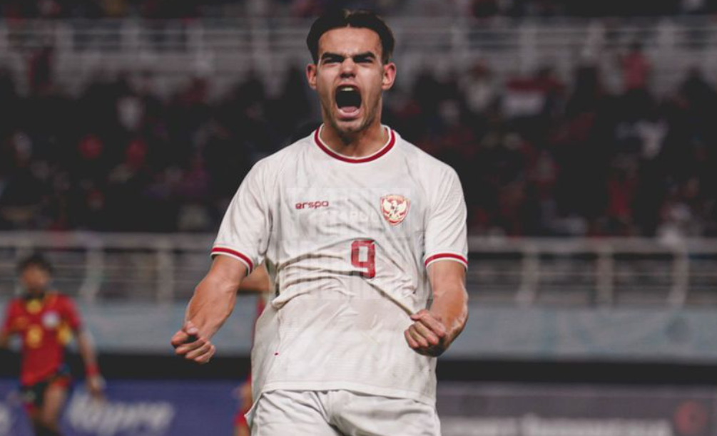 Jens Raven usai cetak gol melawan Timor Leste u-19. (c) Dok. PSSI